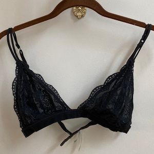 Anemone Black Lace Unlined Bra
